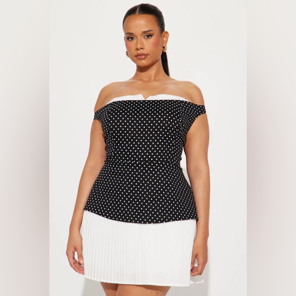 Fashion Nova 'Work In Progress' Polka Dot Mini Dress in Women's Plus Size 3X